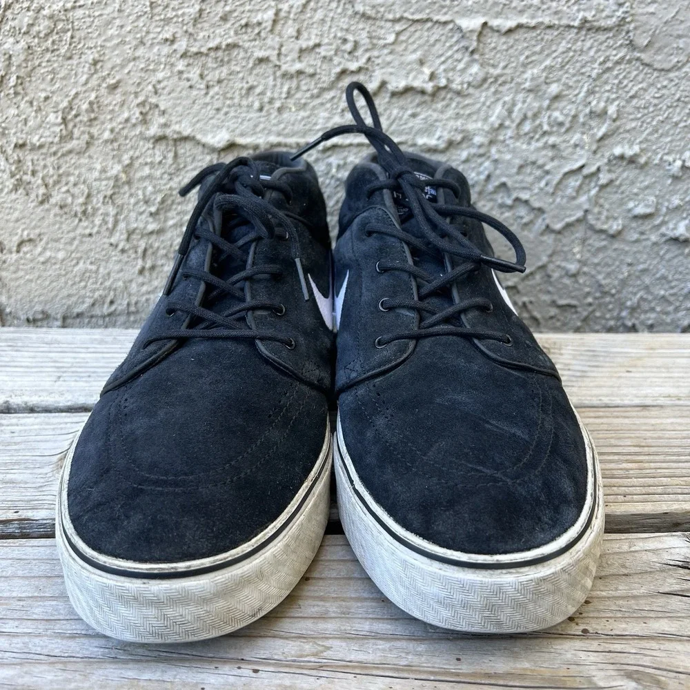 Nike Shoes Men Size 14 SB Solarsoft Portmore II 923198-011 Black Leather Suede
